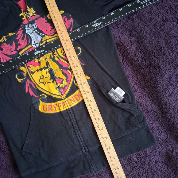 Harry Potter Gryffindor Reversible zipup hoodie Youth Small red black striped - Picture 8 of 8